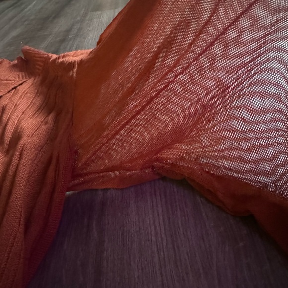 Rust Red Ribbed Sweater - Picture 3 of 4